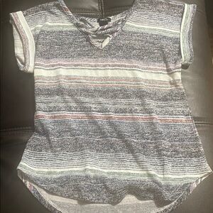 Rue 21 Women's Short Sleeve Top - Blue, Red, White